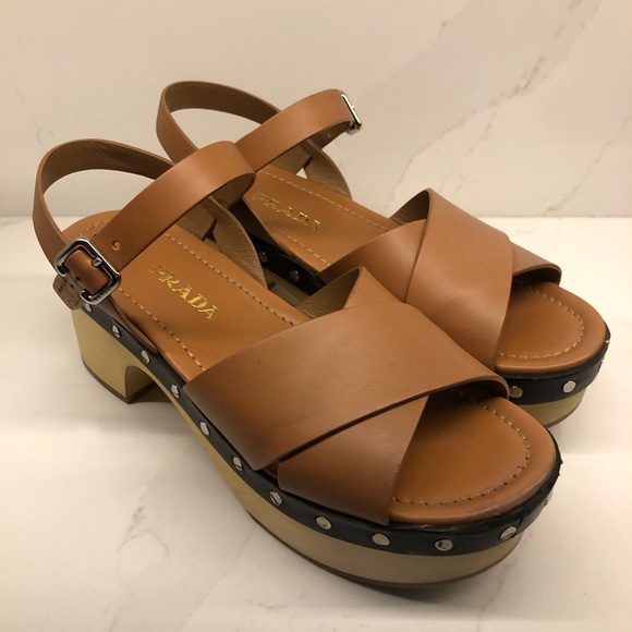 prada sandals brown